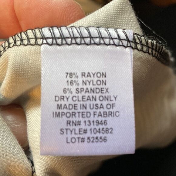 Jude Connally Black Tan Animal Print Stretch Midi Oversized Dress Size M - Picture 15 of 16